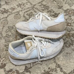 New Balance 237 Light Blue, Tan and White Sneakers